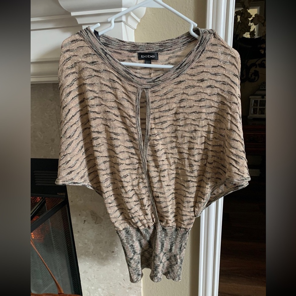 Bebe sexy Champagne keyhole Sweater Y2K